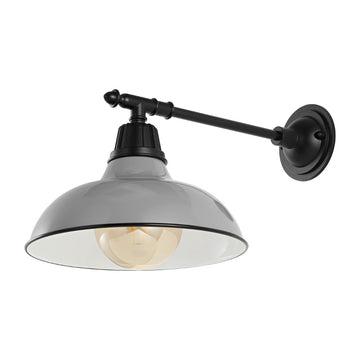 Wallace 12.25" Farmhouse Industrial Indoor/Outdoor Iron LED Victorian Arm Outdoor Sconce
